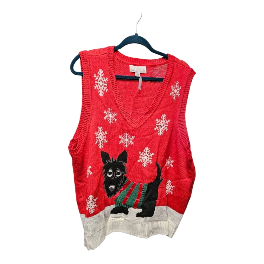 Carolyn Taylor Red Knit Sweater Vest